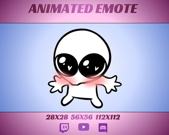 Twitch Emote Blushing Character, Kawaii Emoji for Chat, Small Adorable Blush Animated Emote