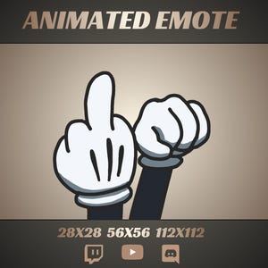 Klassisk rolig långfingerloop Animerad Twitch-emote: F GIF (digital nedladdning)