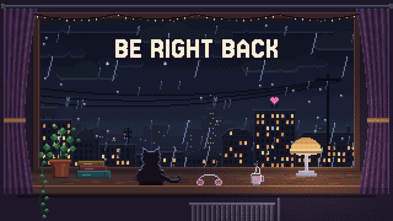 Cozy Pixel Art Twitch Overlay, Animated Starting Soon, BRB, Offline ...