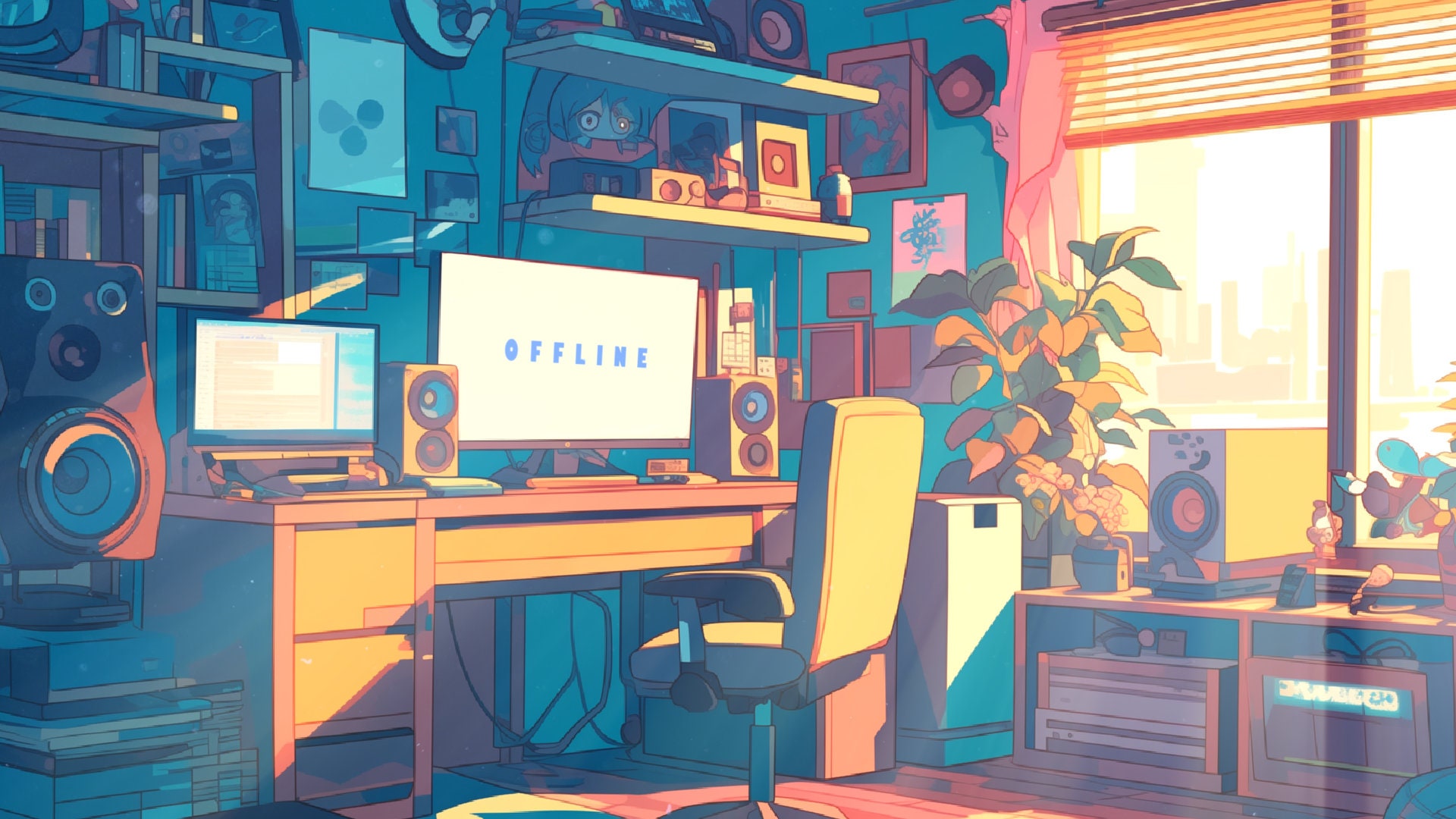 Animated Lofi Room Twitch Screen Overlays: Anime Style (MP4/PNG) - Etsy