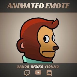 Twitch Side eye Monkey Animated emote