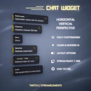 Minimal Twitch Chat Box – Modern StreamElements Chat Widget | Clean UI Overlay