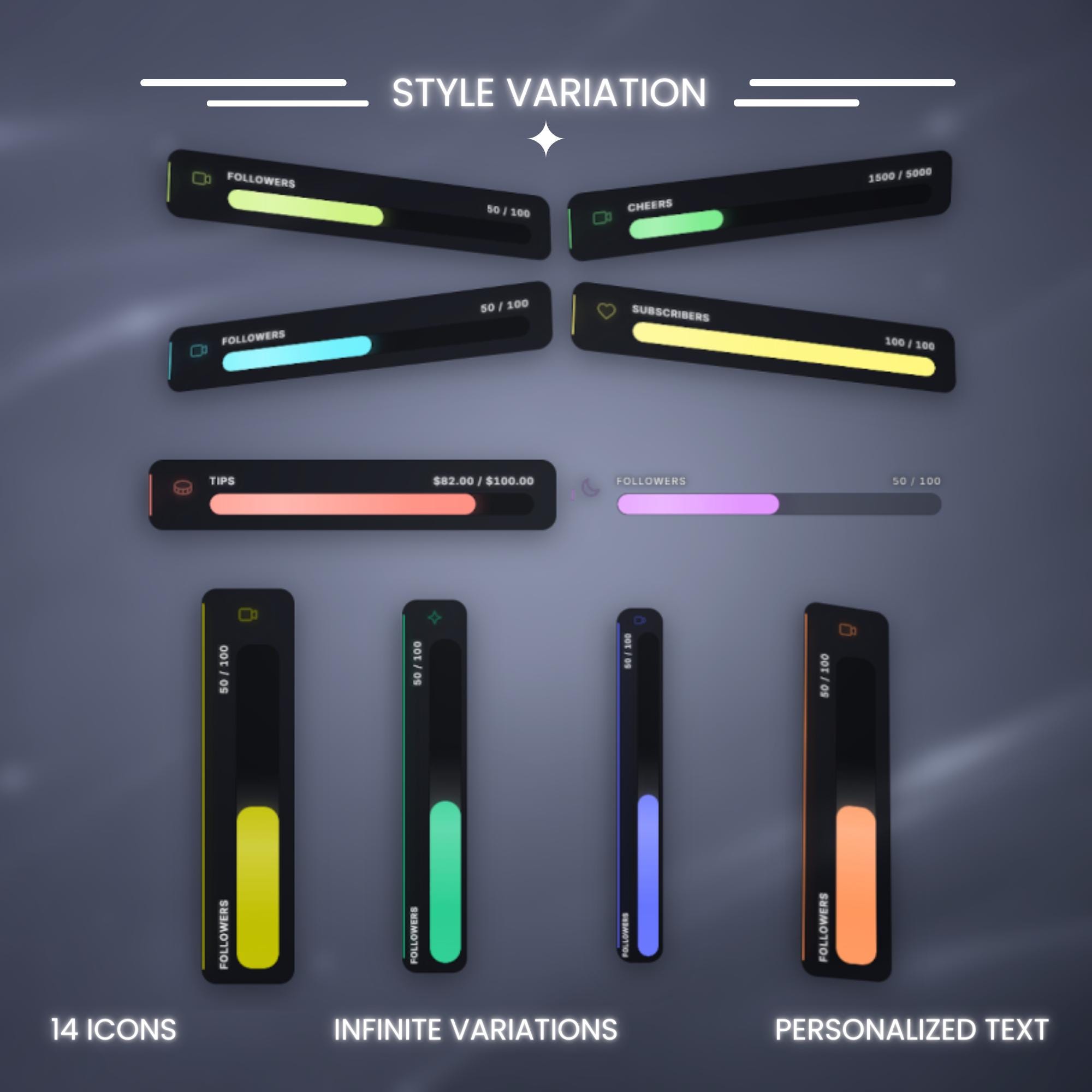 Minimal Twitch Overlay Bundle – Modern Streamelements Chat Box & Goal ...