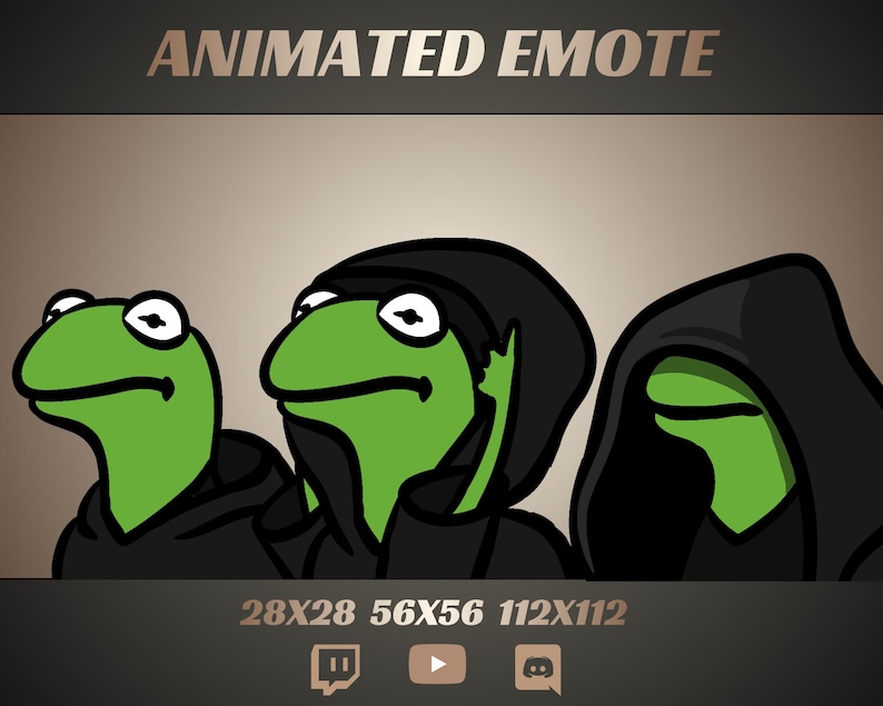 Animowana emotka Twitch / Kermit / Zrób to / Ciemna strona / mem / GIF / Discord / Stream zdjęcie 1