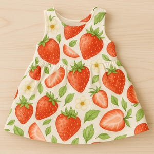 Patrón sin costuras de acuarela de fresa: papel digital de frutas de verano para ropa infantil, scrapbooking y decoración infantil.