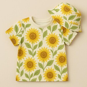 Padrão de aquarela sem emendas de girassol – Papel digital floral de verão para roupas, artesanato, cartões e decoração infantil