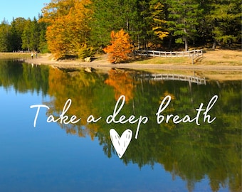 Autumn Lake iPhone Wallpaper, Nature Mobile Lock Screen (Digital Download)