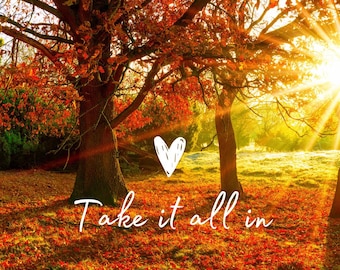 Autumn Leaves Phone Wallpaper, Aesthetic Nature Image (Digital Download)