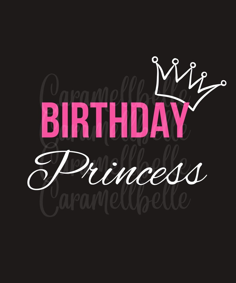 Birthday Princess PNG SVG, - Etsy