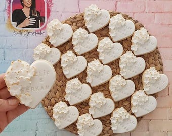 Biscotti personalizzati, semplici, chic ed eleganti, perfetti per cerimonie di fidanzamento o matrimonio – 20 pezzi