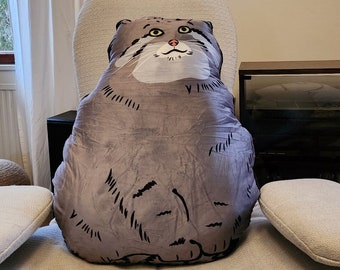 Cat pillow I Pet Pillow I  Custom shaped pillow I Pallas cat pillow I Cat Lover Gift I