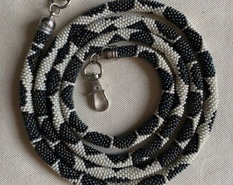Handmade phone Chain, Beaded phone Chain, beaded crossbody phone Holder, Boho Style Phone Charm,  Snake Pattern Charm,