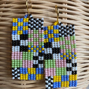 Dangle Earrings,  Boho Earrings, Gift for Her, Summer Earrings, Seed Bead Earrings