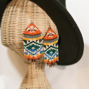 Dangle Earrings,  Boho Earrings, Gift for Her, Summer Earrings, Seed Bead Earrings