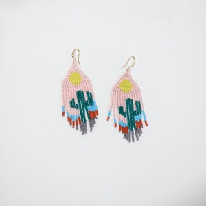 Dangle Earrings,  Boho Earrings, Gift for Her, Summer Earrings, Seed Bead Earrings