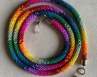 Rainbow Glasses Chain, Handmade Eyeglass Chain, Beaded Sunglasses Chain, Glasses Holder Women, Glasses Strap Beaded