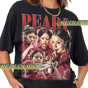 Mia Goth Pearl A24 Horror Drama Tee, Slasher Movie Graphic, Creepy Film Character Fan Merch Vintage Shirt, Woman and Man Unisex T-Shirt Gift