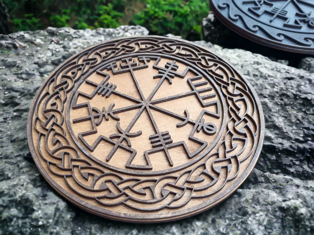 Viking Compass Wall Decor Engraved Layered Home Art Laser Cut SVG Norse