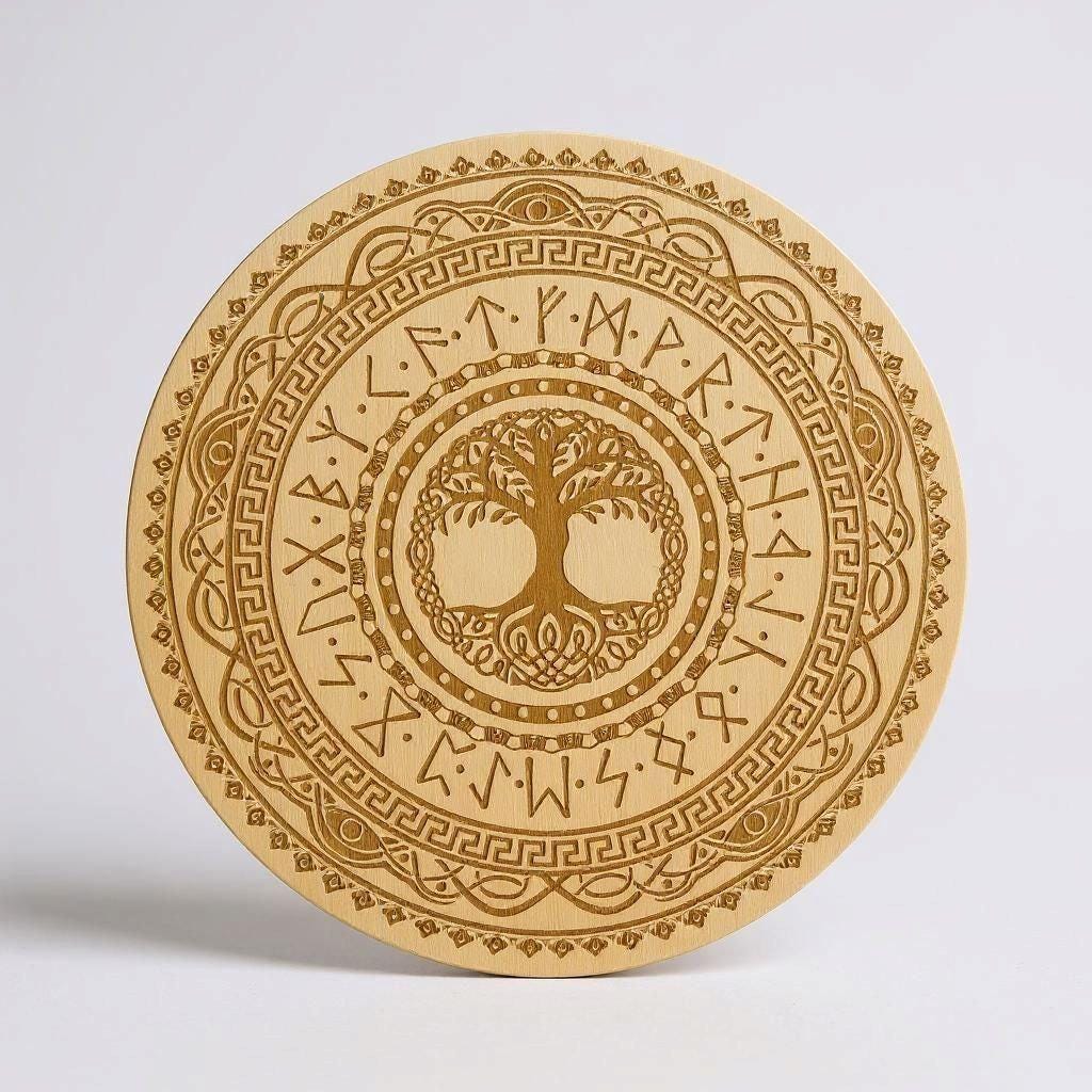 Tree of Life With Viking Rune Circle SVG | Laser Cutting & Engraving ...