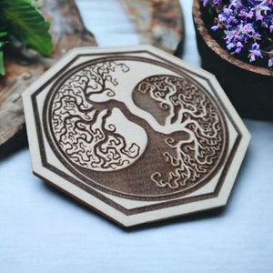 Ying Yang Tree Of Life Laser Cut File - Digitale download voor Wall & Home Decor - Glowforge SVG