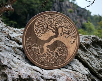 Ying Yang Tree Of Life Laser Cut File - Digital Download for Wall & Home Decor - Glowforge SVG