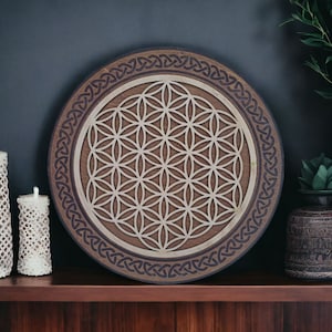 Double Layer Flower of Life Laser Cut File: Mesmerizing Sacred Geometry Digital Download for Glowforge