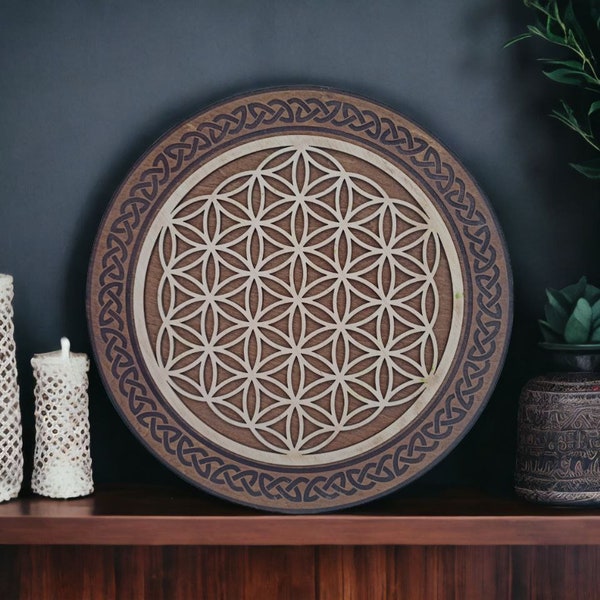 Double Layer Flower of Life Laser Cut File: Mesmerizing Sacred Geometry Digital Download for Glowforge