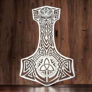 Enchanted Mjolnir - Magical Thor Hammer Laser Cut File - Sacred Geometry SVG - Viking art- Digital Download