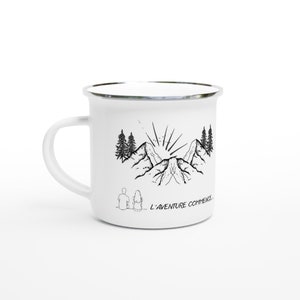 Customizable enamel cup mug camping vanlife gift wedding birthday engagement