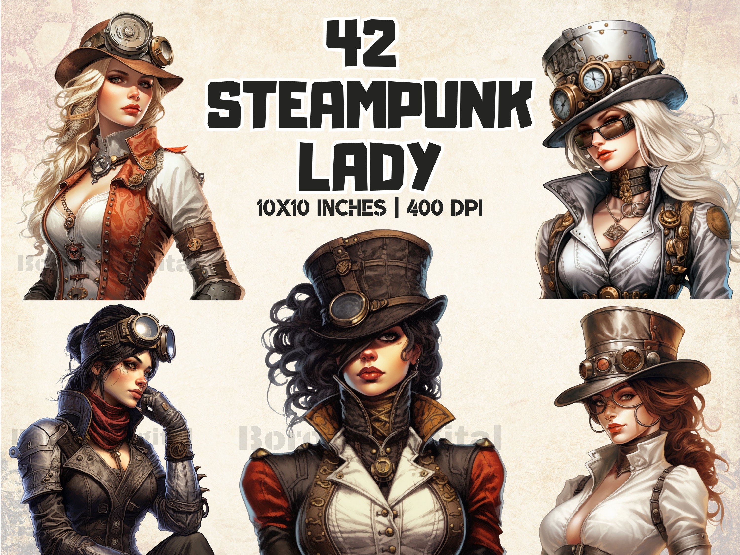 Beautiful Steampunk Lady in Fancy Uniform | Art Board Print