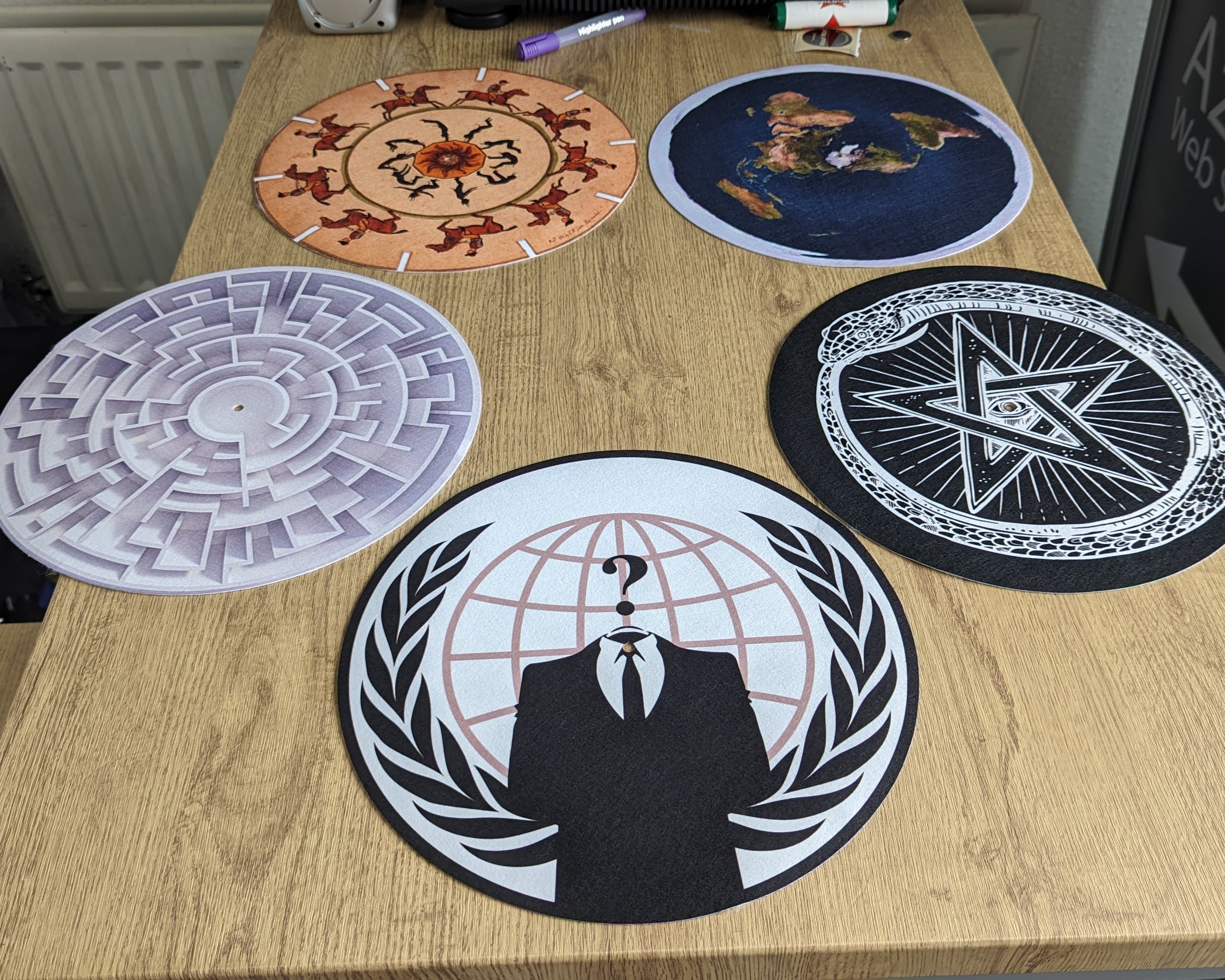 Slipmat Für DJs & Plattenspieler – UK Flag Design, 30,5 Cm Durchmesser, Aus Filz