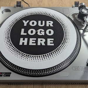 Aangepaste slipmat slipmat scratch pad vilt - 12" of 7" LP DJ-vinyl platenspeler platenspeler aangepaste afbeelding "Uw logo hier"