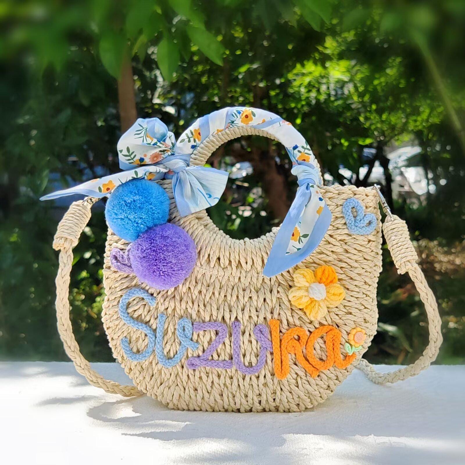 Personalised wicker beach bag best sale