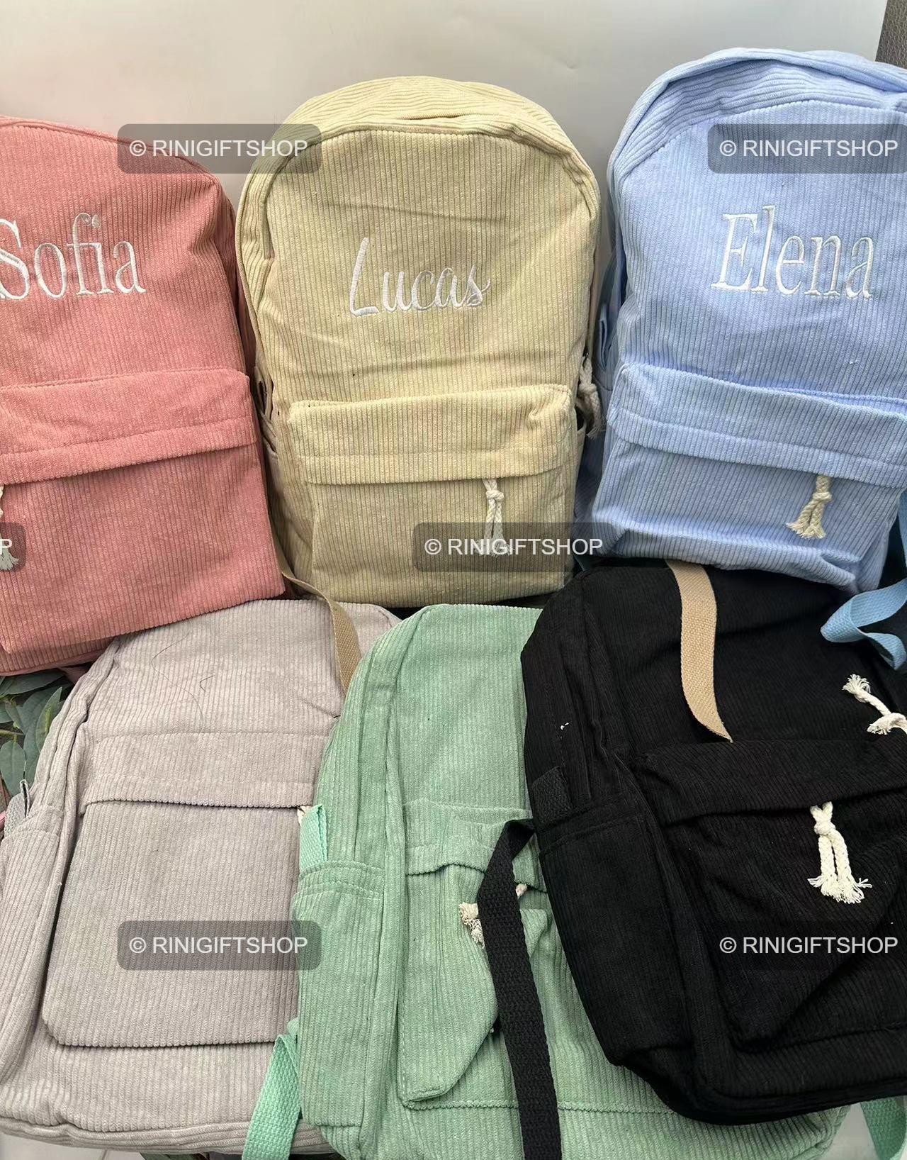 Personalized Corduroy Kids Backpack - Custom Embroidered Name - Etsy