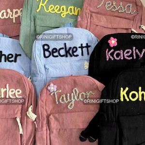 Sac à dos en velours côtelé personnalisé, sac à dos pour enfants personnalisé, sac pour enfants avec prénom personnalisé, sac à dos personnalisé, cadeau pour garçons