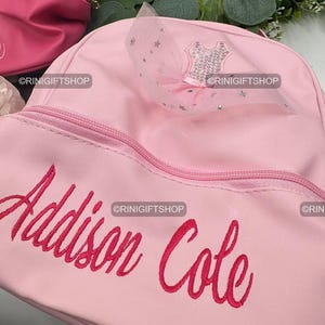 Sac de ballet personnalisé pour fille, cartable de ballerine personnalisé, sac à dos de ballerine, sac à dos pour tout-petit avec nom, sac à dos avec nom personnalisé