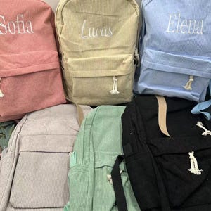 Personalisierter Cord Rucksack, personalisierter Kinderrucksack personalisierter Rucksack, bestickter Rucksack, Windeltasche, personalisiertes Geschenk