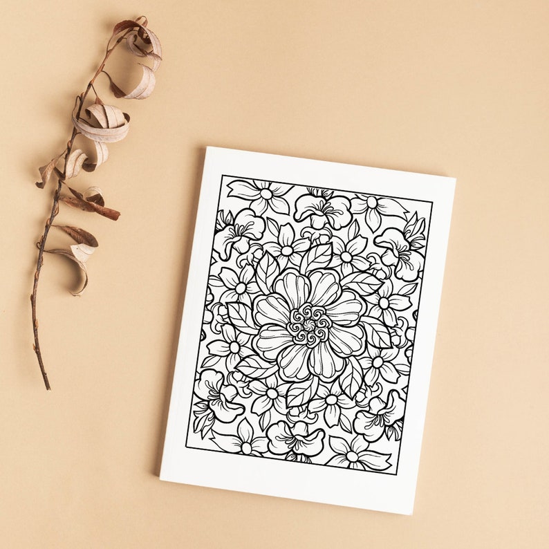 Mindfulness Mantras Coloring Pages Floral Mandalas for Adults and Kids ...