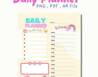 Daily Planner , Printable Planner , Digital Planner , To do list , Template