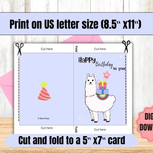 Alpaca Happy Birthday Happy Birthday Alpaca Card Birthday - Etsy