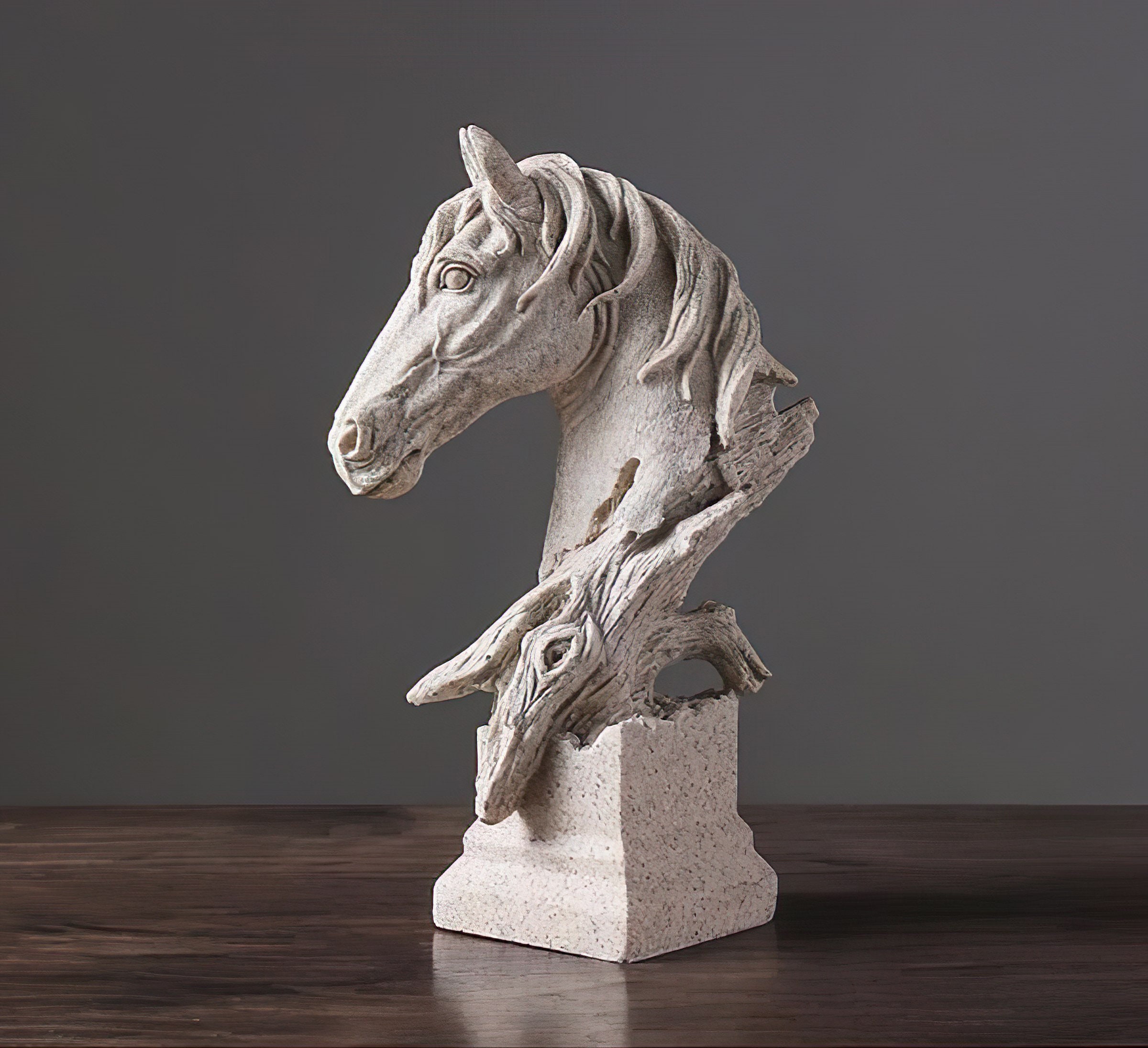 Horse Head Statue, Black & White Horse Statue, Horse Sculpture, Horse