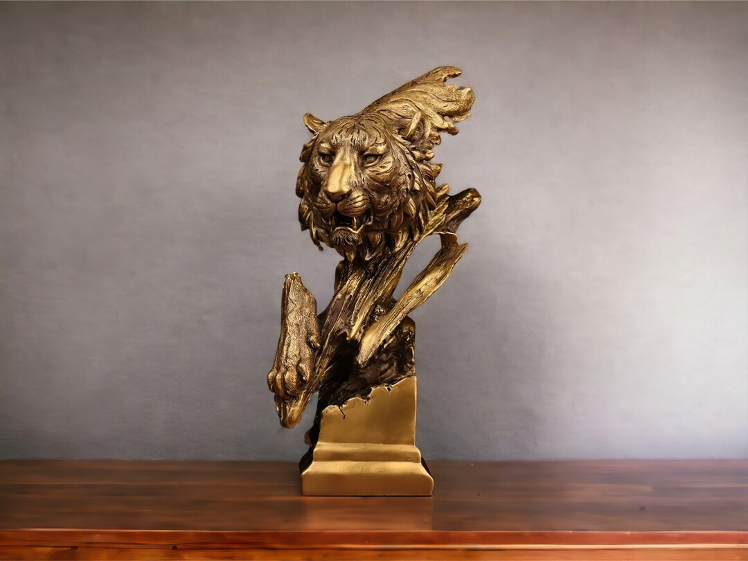Bronze Tiger Statue Tiger Sculpture Living Room Tiger Etsy