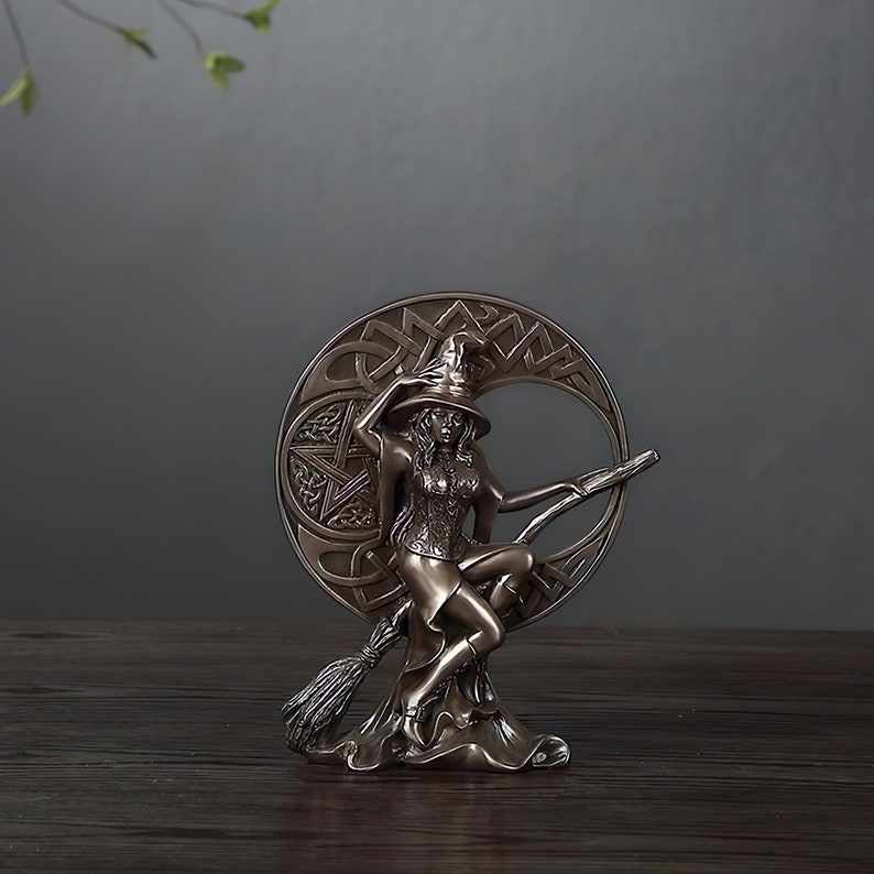 Handbemalte Hexen Statue 12 Zoll - Home Guardian Schutz Vor Negativen Energien, Halloween & Gothic Deko