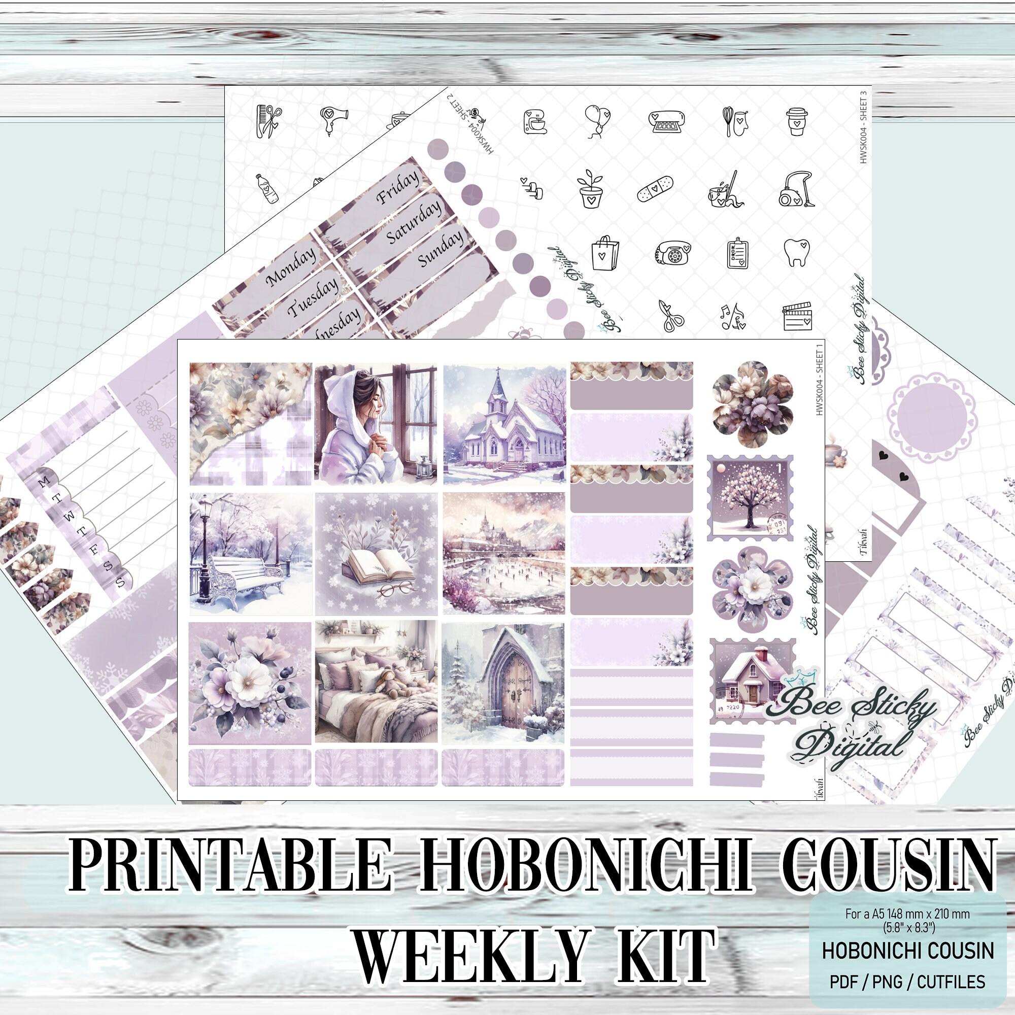 Printable Hobonichi Cousin Weekly Planner Kit Winter Sweater Weather ...