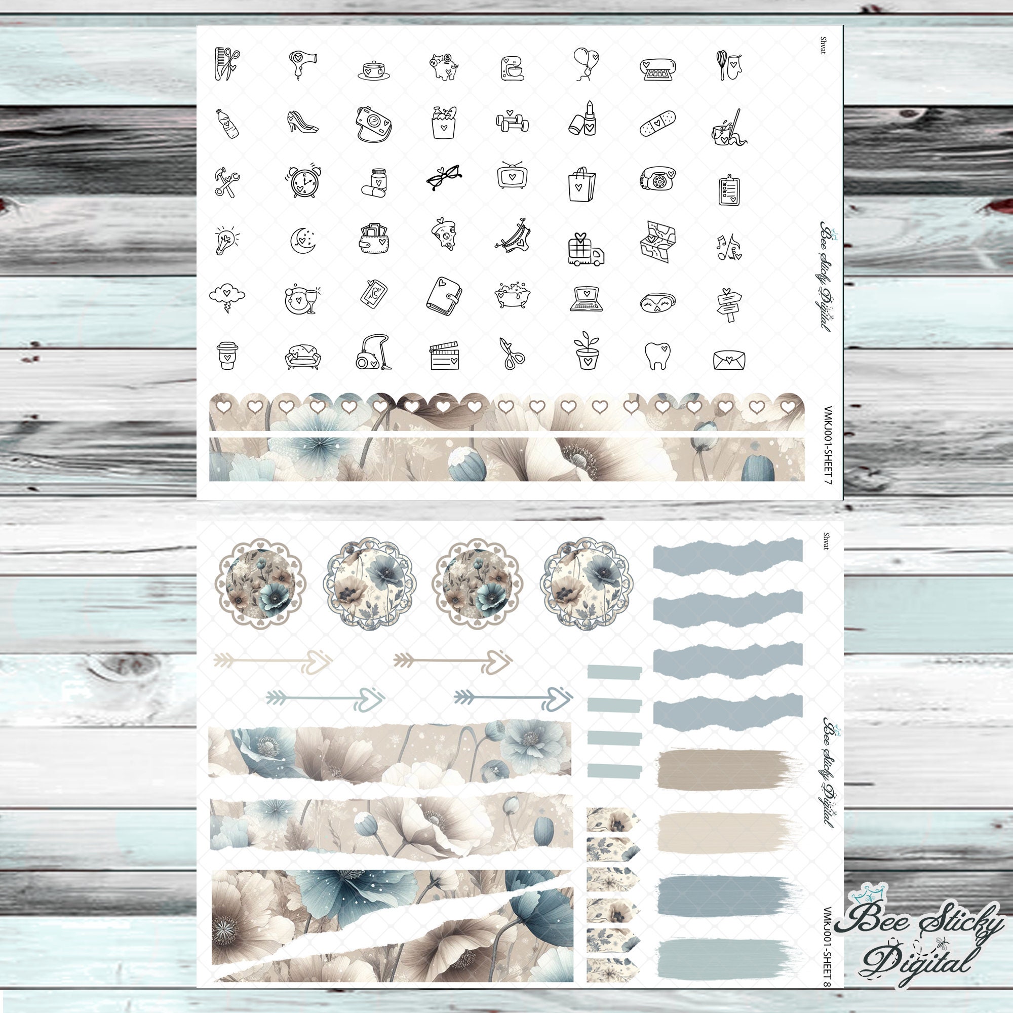 Printable January Monthly Kit, January Sticker Kit, Printable Planner ...