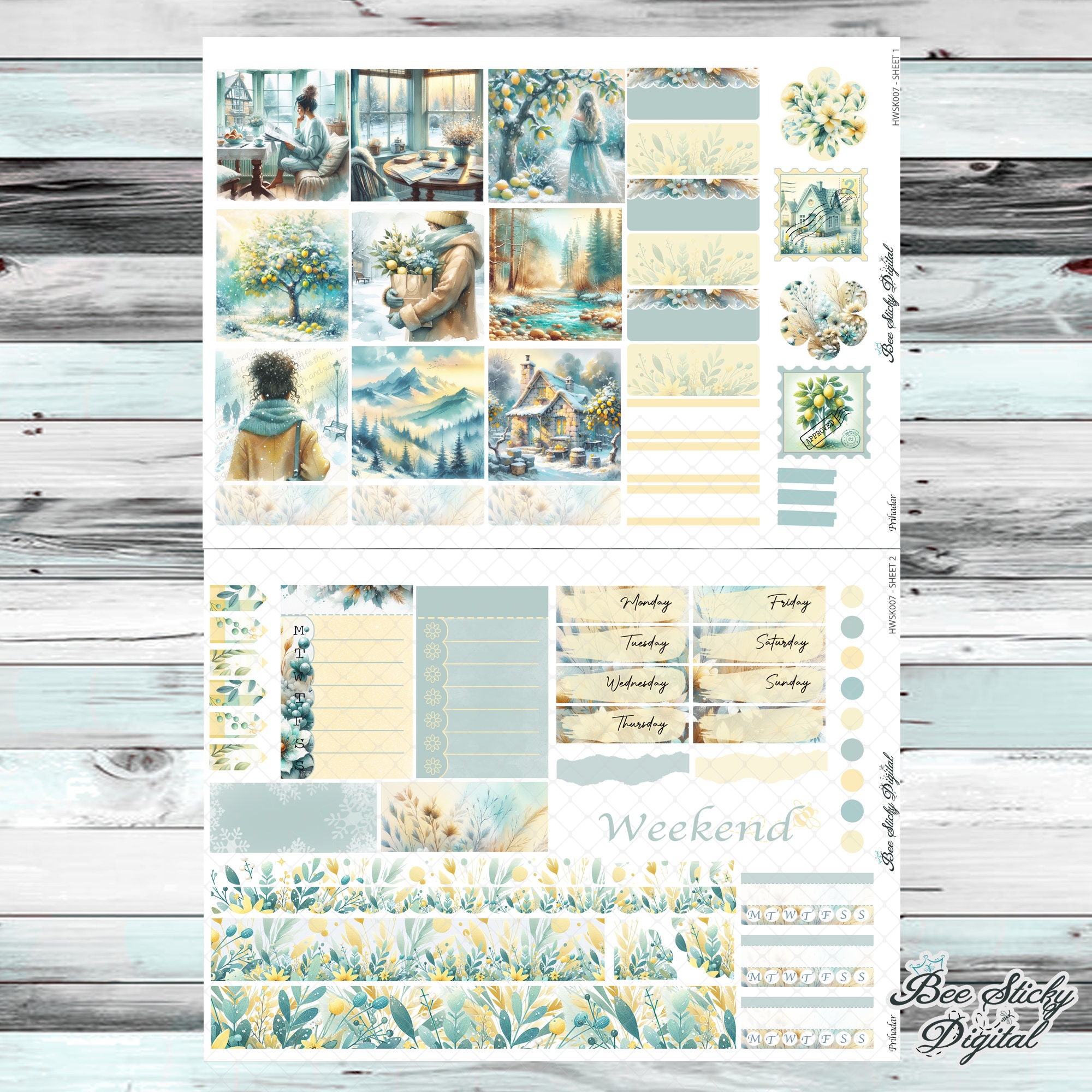 Printable Hobonichi Cousin Weekly Planner Kit winter Sweater Weather ...