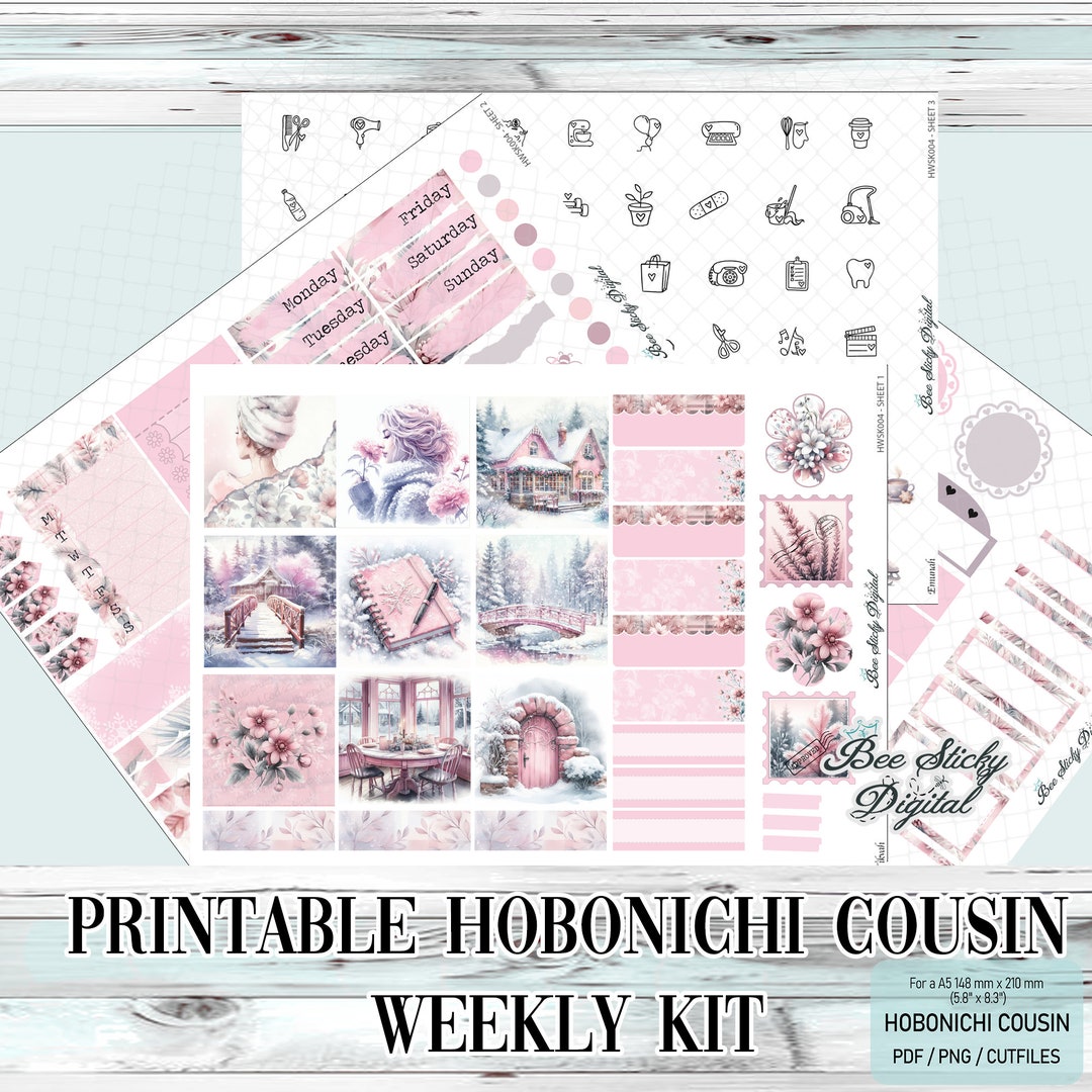 Printable Hobonichi Cousin Weekly Planner Kit - Winter Sweater Weather ...