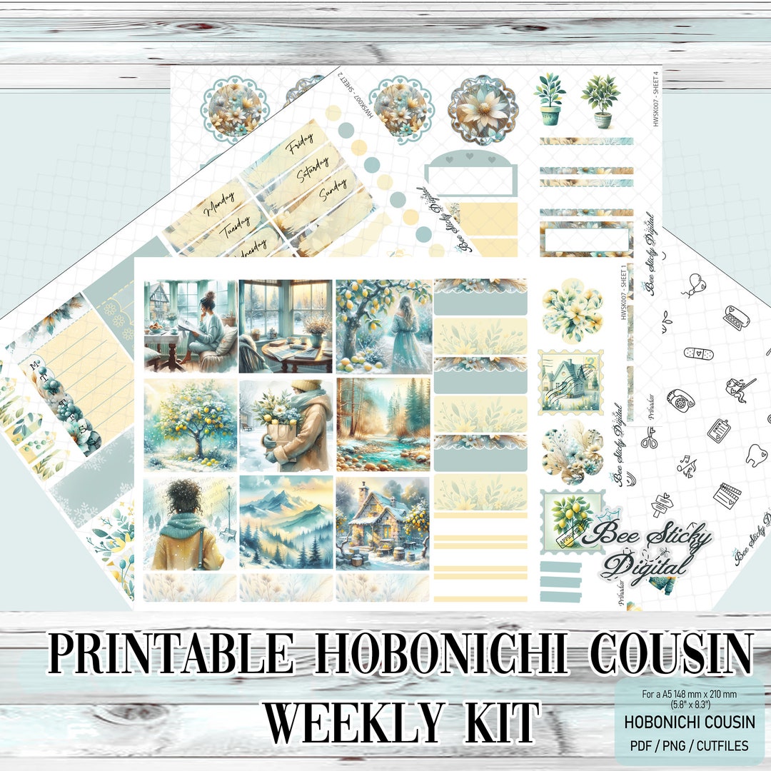 Printable Hobonichi Cousin Weekly Planner Kit winter Sweater Weather ...
