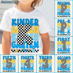 Back to School For Boys Bundle, Kindergarten, Pre K PNG, First Day Of School, School Png, Retro PNG, First/ Second/ Third Grade Design
