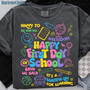 Happy First Day Of School Png, Back To School Png, Teacher PNG, Preppy Back To School Png, School Png, First Day Of School Png, Teacher Gift